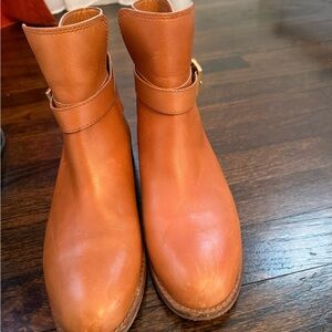 Tory Burch Tan Leather Ankle Boots